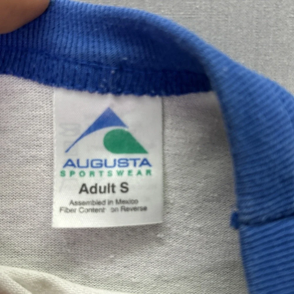 VTG University of Kansas Jayhawks Raglan Baseball Shirt Adult Small Blue White